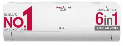  LG AI Convertible 6-in-1 Cooling 2024 Model 1.5 Ton 5 Star Split Dual Inverter 4 Way Swing, AC - White